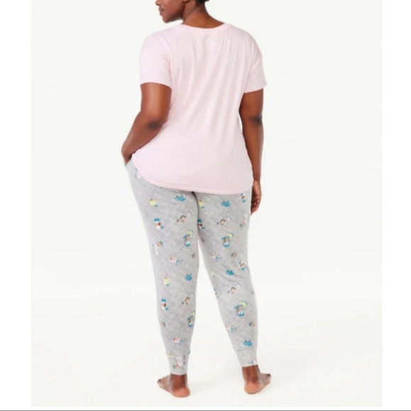 JoySpun Women's Size XL (16-18) Joggers Pajama Set "Coffee Please" Lounge Set - Picture 3 of 6